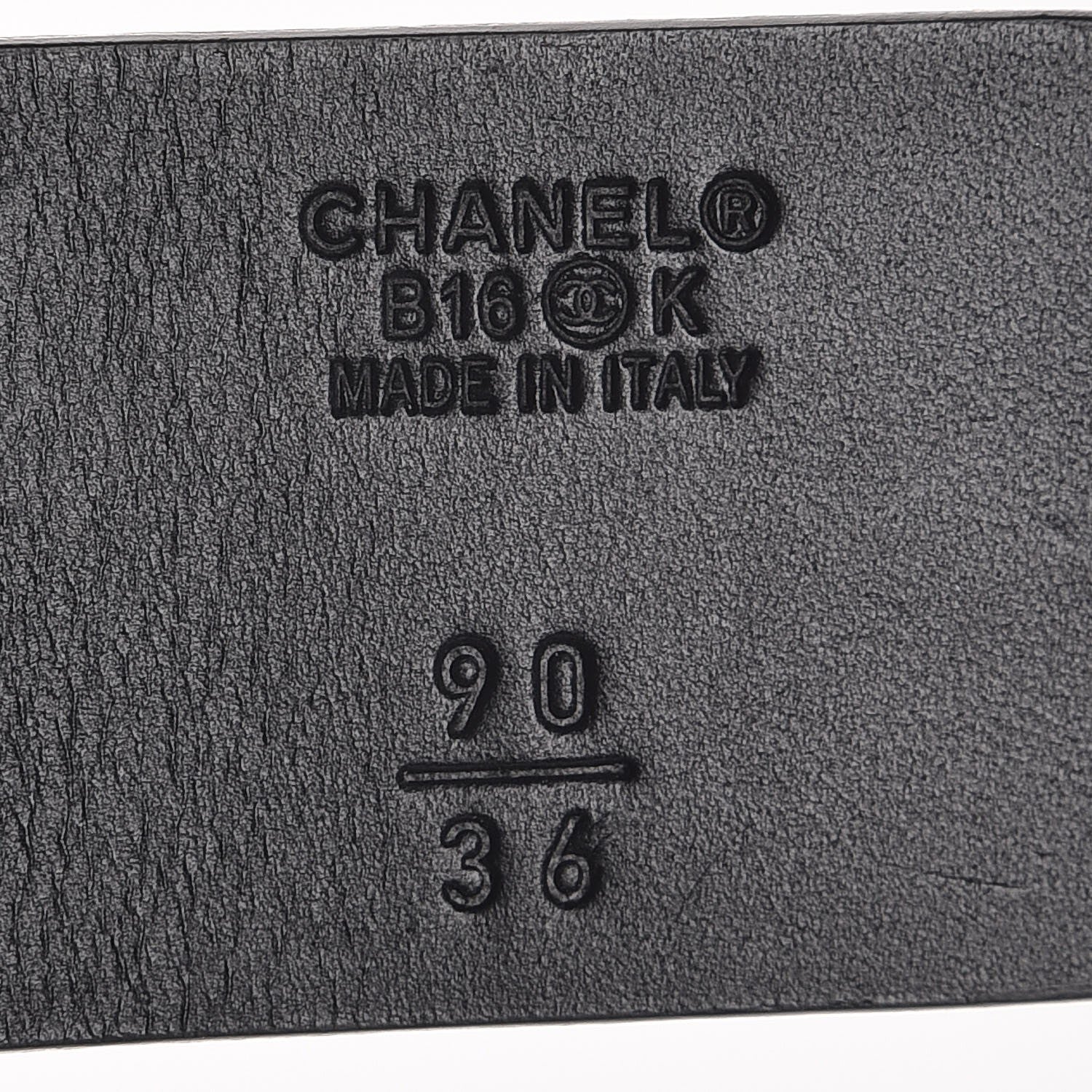 Chanel Calfskin Cross Stitch Grommet Belt 90 36 Black 6 of 8