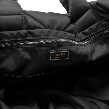Prada Re-Nylon Triangle Padded Logo Tote Black 6 of 13