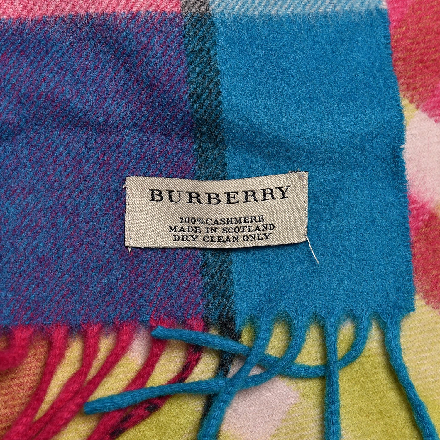 Burberry Cashmere Giant Check Scarf Multi 4 of 4