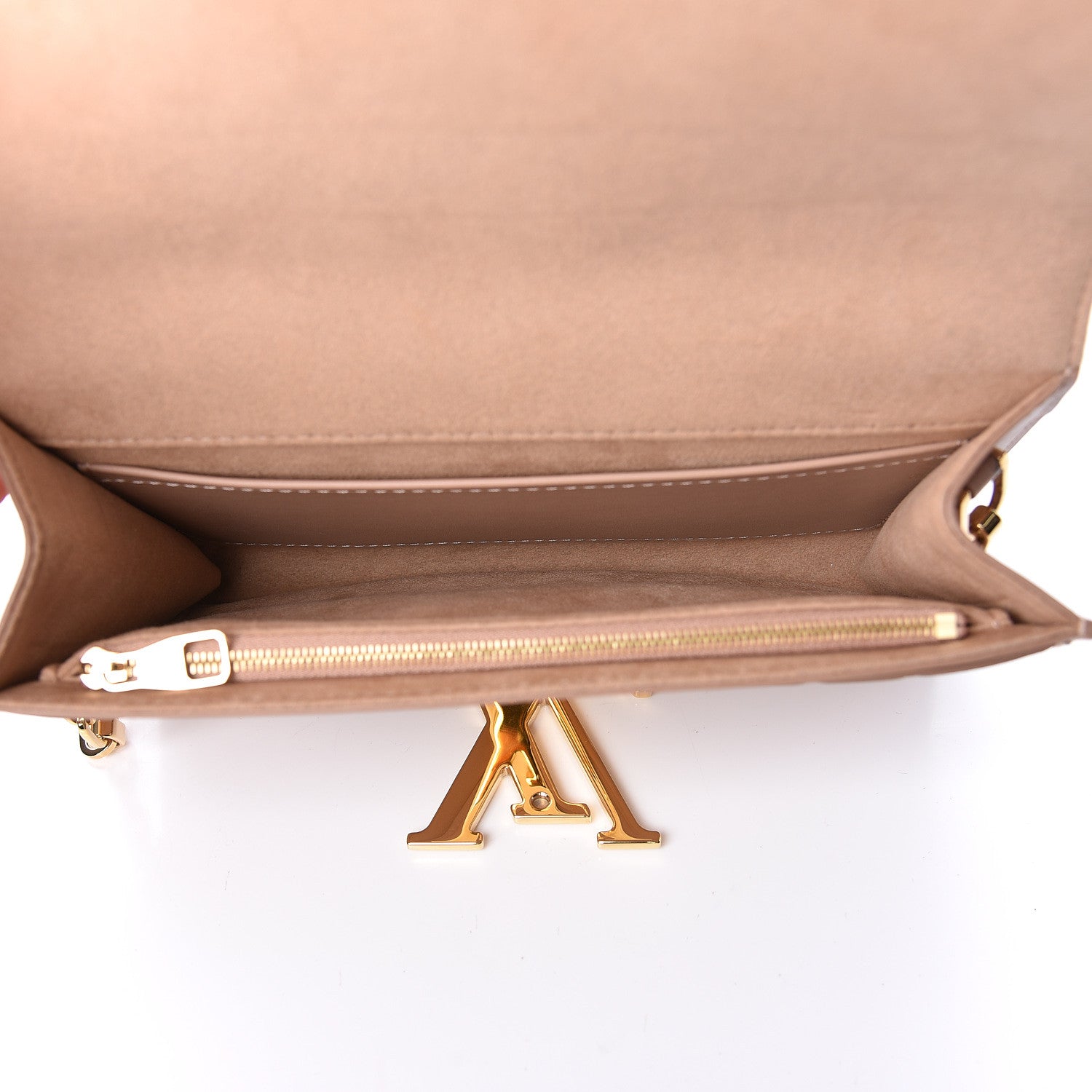 Louis Vuitton Calfskin Airy V Embossed Pochette Chain Louise GM Nude 7 of 10