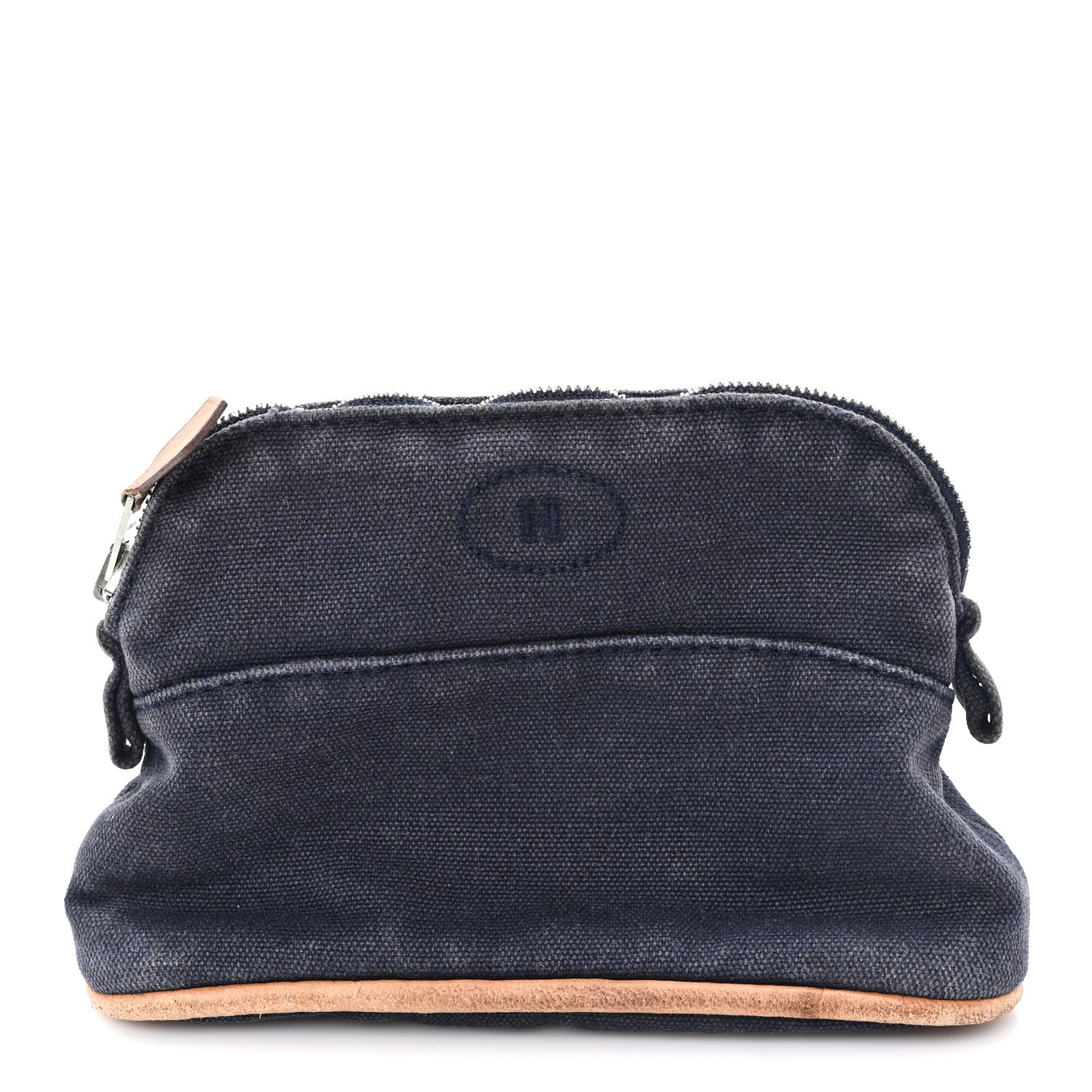 Hermes Cotton Canvas BoCotton Canvas Mini Mini Bolide Travel Cosmetic Pouch Black 1 of 6