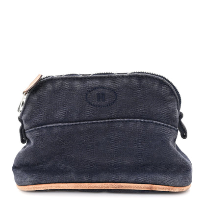Hermes Cotton Canvas BoCotton Canvas Mini Mini Bolide Travel Cosmetic Pouch Black 1 of 6