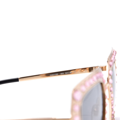 Gucci Metal Acetate Crystal Oversize GG0115S Sunglasses Rose Gold 7 of 8