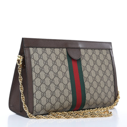 Gucci GG Supreme Monogram Web Medium Ophidia Chain Shoulder Bag Brown 3 of 9
