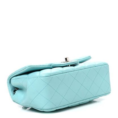 Chanel Lambskin Quilted Mini Rectangular Flap Light Blue 3 of 9