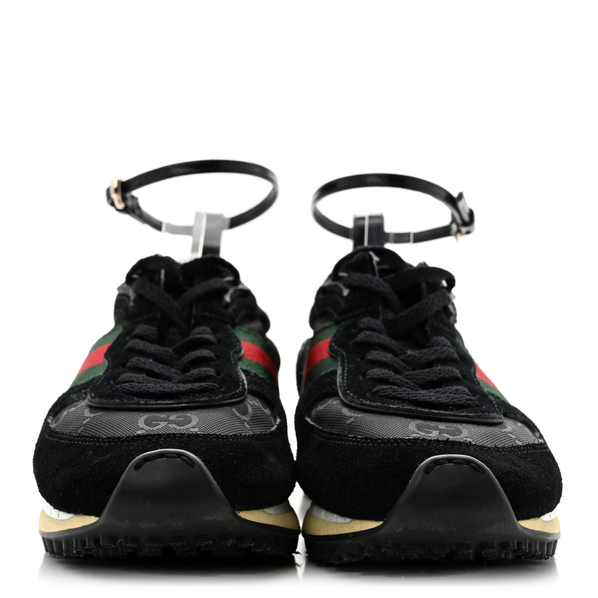 GG Suede Monogram Web Re-Motion Sneakers 35 Black