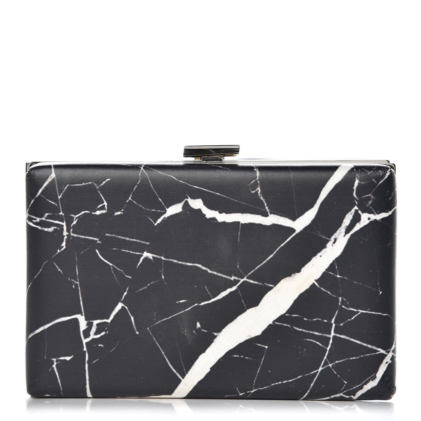 Smooth Calfskin Le Dix Minaudiere Marble Box Clutch Black