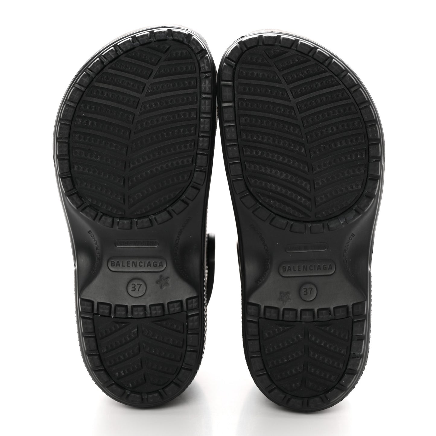 X CROCS Rubber Textured Spiked Womens Platform Sandals 37 Black
