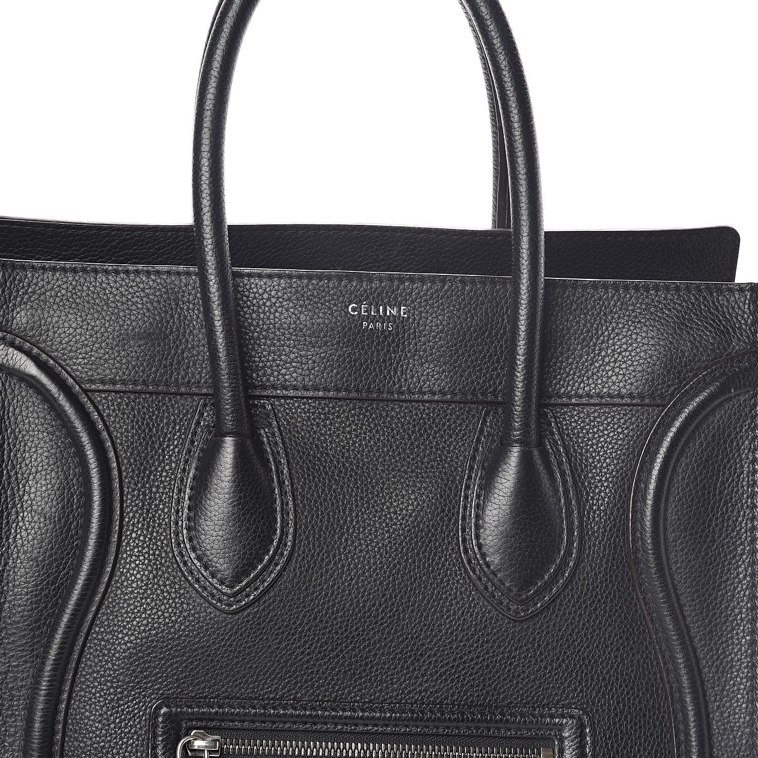 Celine Drummed Calfskin Mini Luggage Black 8 of 10