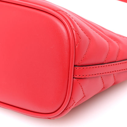 Gucci Calfskin Matelasse Chevron GG Marmont Sling Shoulder Bag Rosso 10 of 10