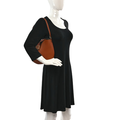 Fendi Vitello Grace Suede Small Croissant Hobo Brandy 2 of 8