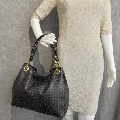 Bottega Veneta Nappa Intrecciato Shoulder Bag Nero Black 3 of 10