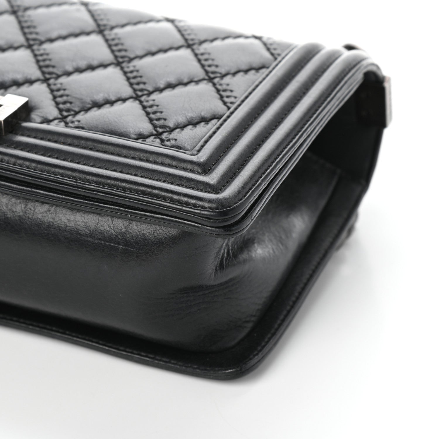 Chanel Calfskin Double Stitch Medium Boy Flap Black 10 of 10