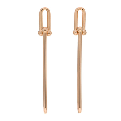 Tiffany 18K Rose Gold HardWear Double Long Link Earrings 1 of 5