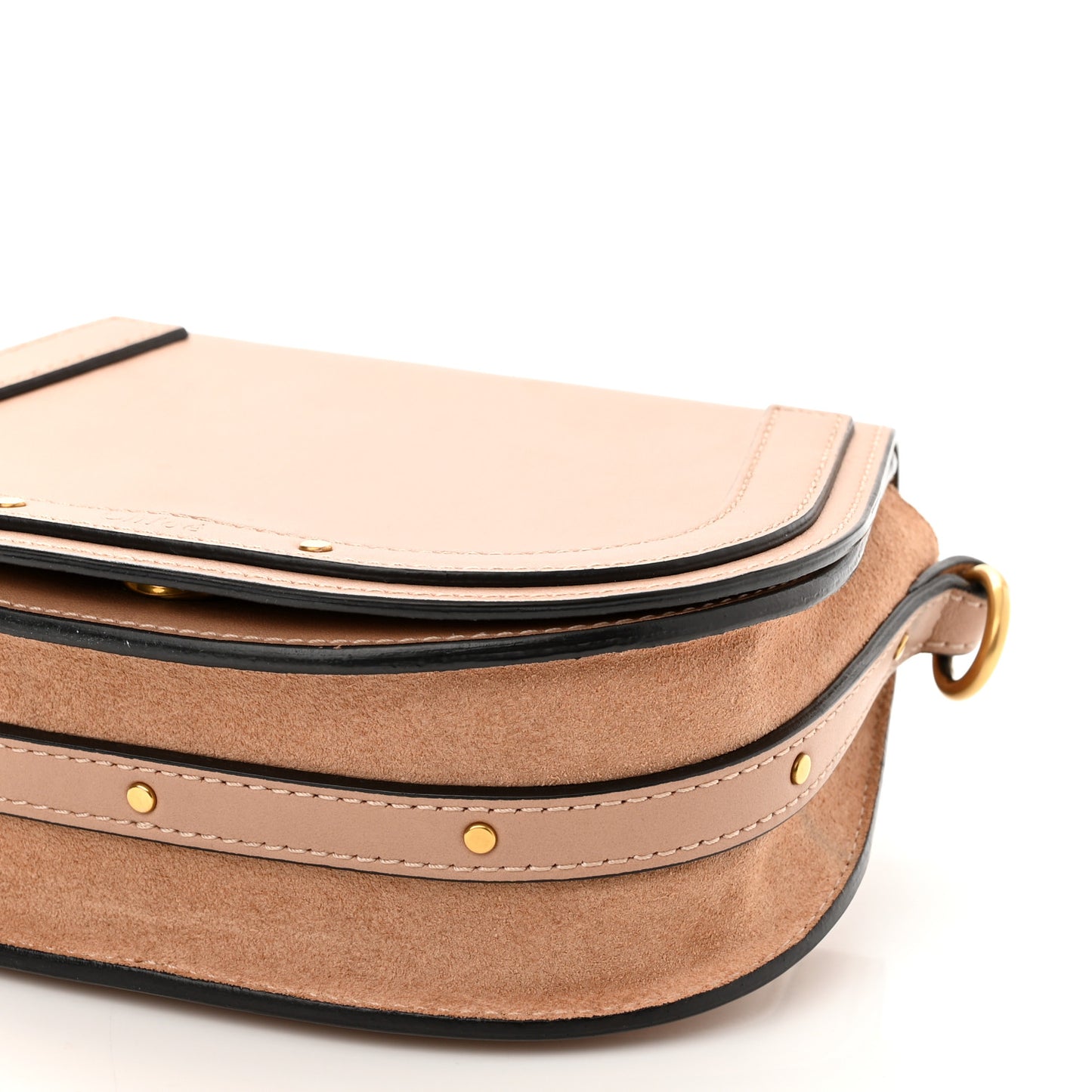 Calfskin Suede Small Nile Bracelet Bag Biscotti Beige