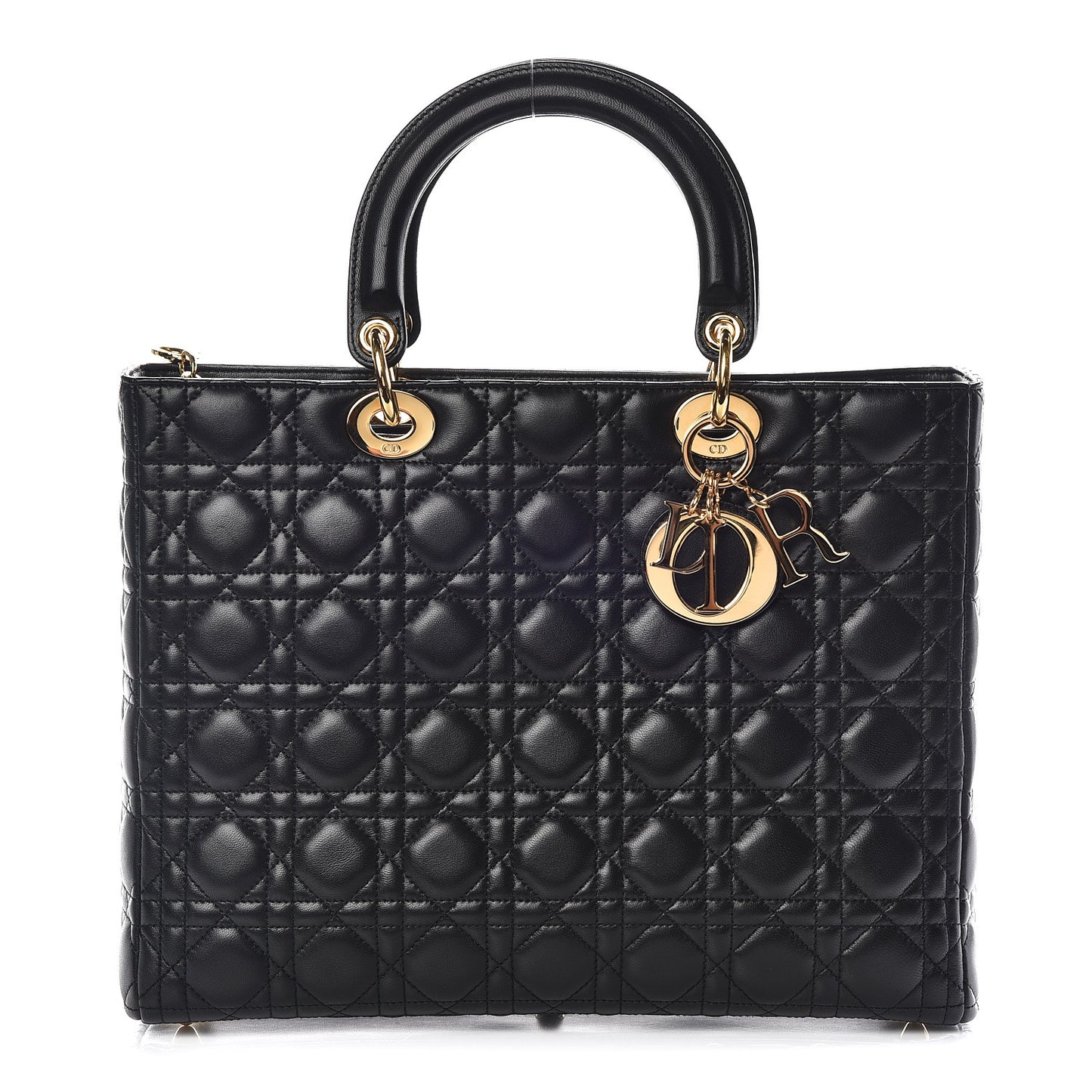 Lambskin Cannage Large Lady Dior Black