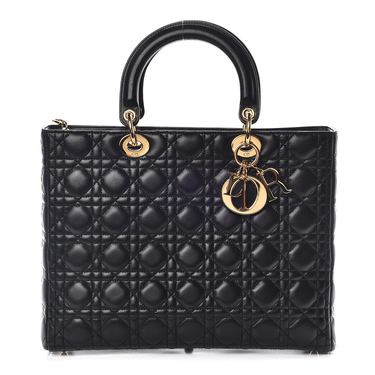 Christian Dior Lambskin Cannage Large Lady Dior Black 1 of 8