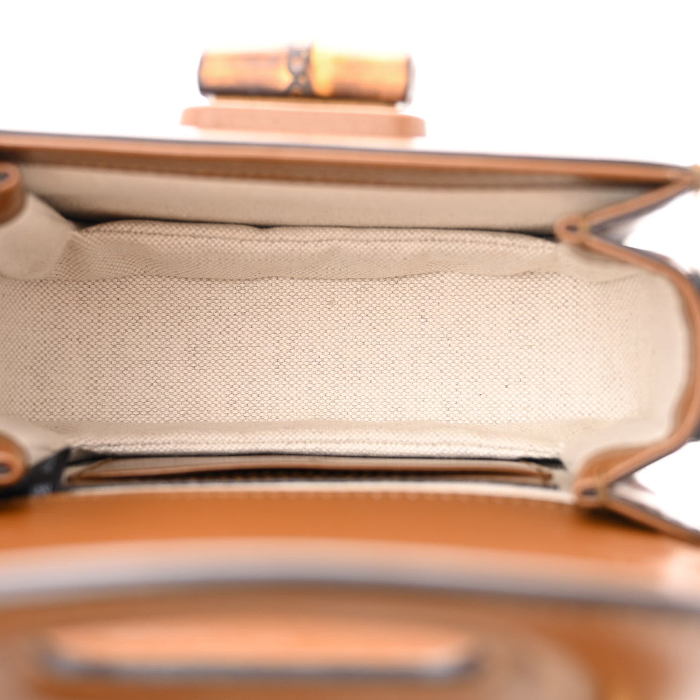 Boarded Dyana Lux Calfskin Web Mini Bamboo 1947 Top Handle Bag Brown