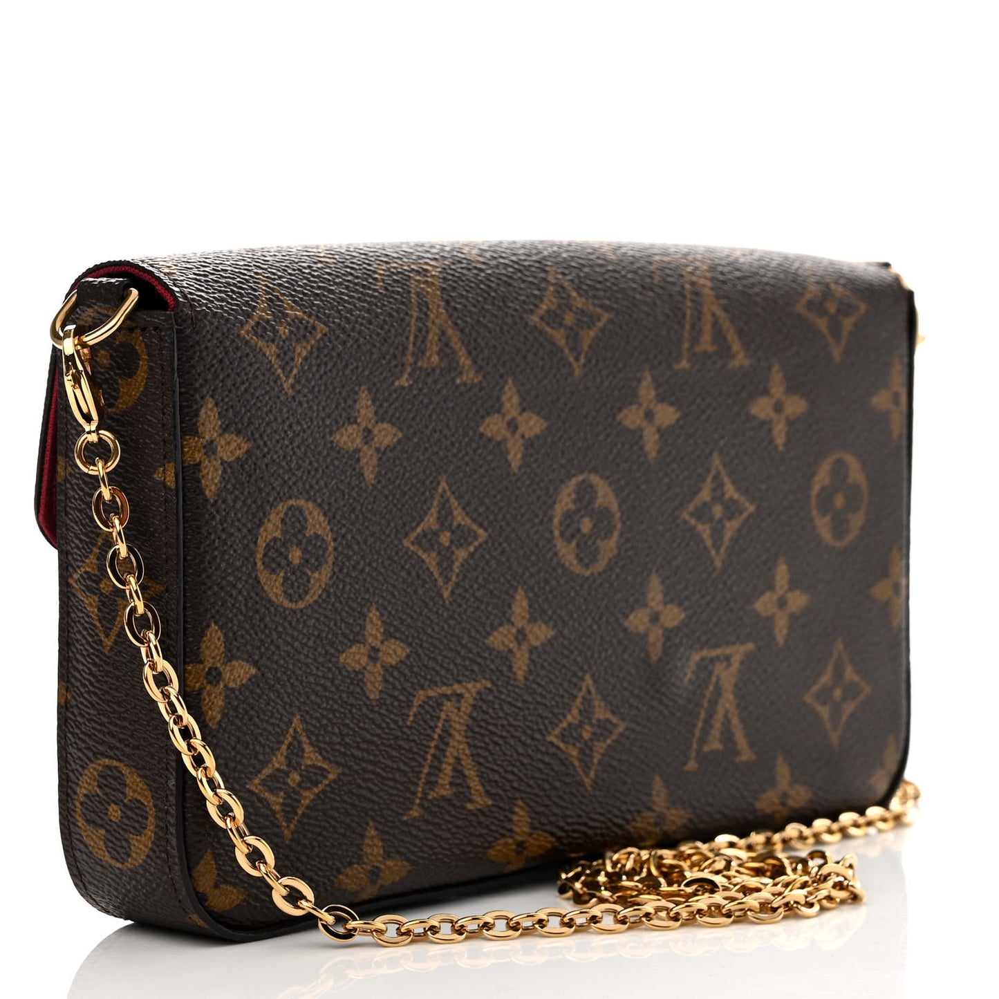Monogram Pochette Felicie Chain Wallet Fuchsia
