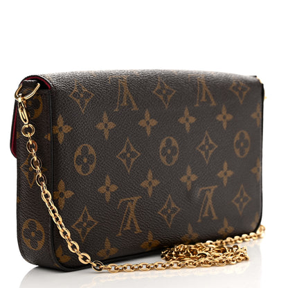 Louis Vuitton Monogram Pochette Felicie Chain Wallet Fuchsia 4 of 12