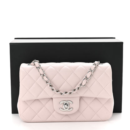 Chanel Lambskin Quilted Mini Rectangular Flap Light Purple 10 of 10