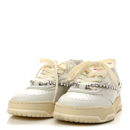 Gucci Calfskin Womens Re-Web Removable Crystal Sneakers 36 White 4 of 10