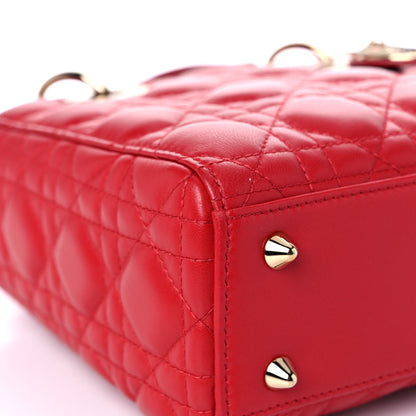 Christian Dior Lambskin Cannage Small Lucky Badges My Lady Dior Red 7 of 12