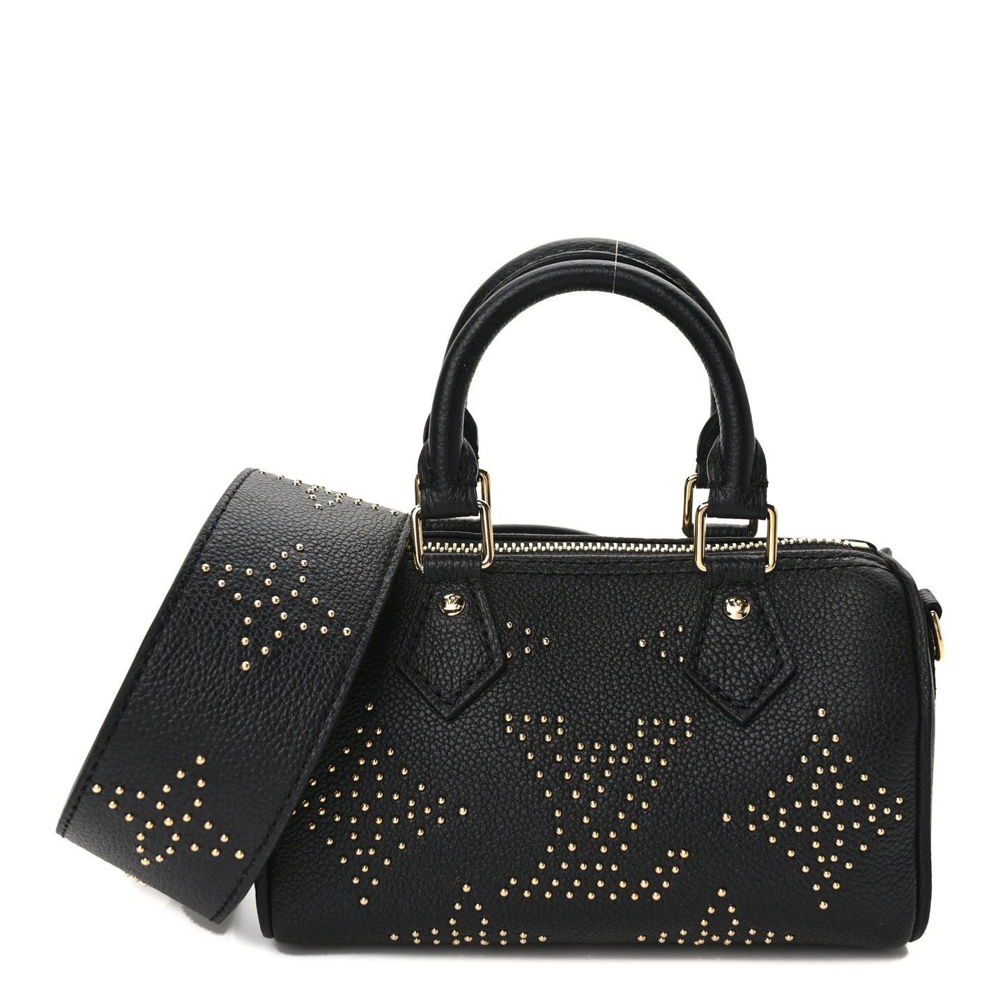 Grained Calfskin Studded Monogram Giant Nano Speedy Black