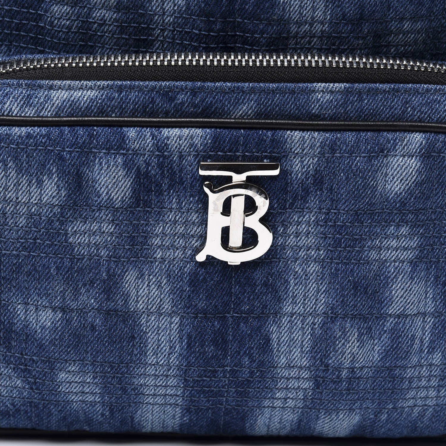 Burberry Denim Quilted Deer Print Backpack Blue 9 of 9