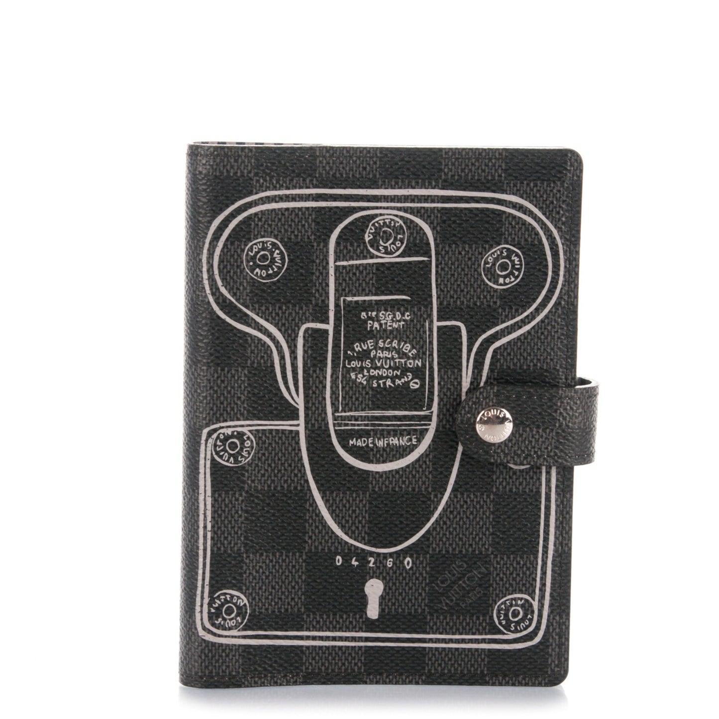 Damier Graphite Trunks and Locks Small Ring Agenda Cover