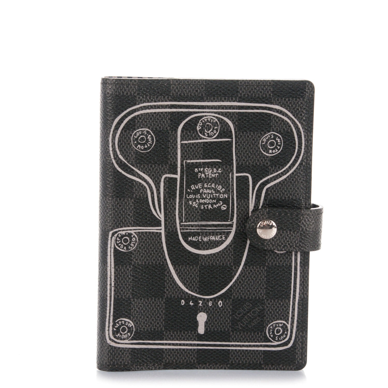 Louis Vuitton Damier Graphite Trunks and Locks Small Ring Agenda Cover 1 of 6