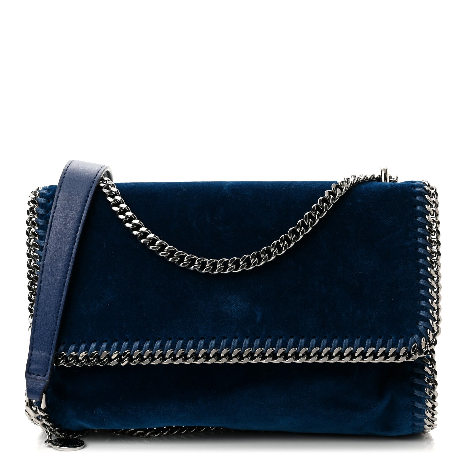 Stella McCartney Velvet Falabella Crossbody Bag Blue 1 of 10