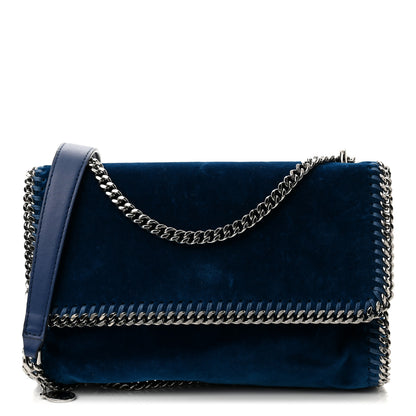Stella McCartney Velvet Falabella Crossbody Bag Blue 1 of 10
