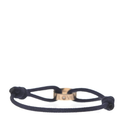 Cartier 18K Pink Gold Diamond Charity LOVE Adjustable Cord Bracelet Blue 2 of 4