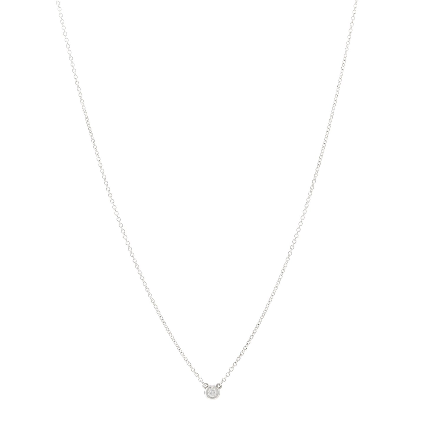 Sterling Silver Diamond .07ct Elsa Peretti Diamonds by the Yard Pendant Necklace