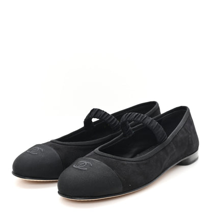 Chanel Suede Kidskin Grosgrain Mary Jane Flats 41 Black 4 of 10