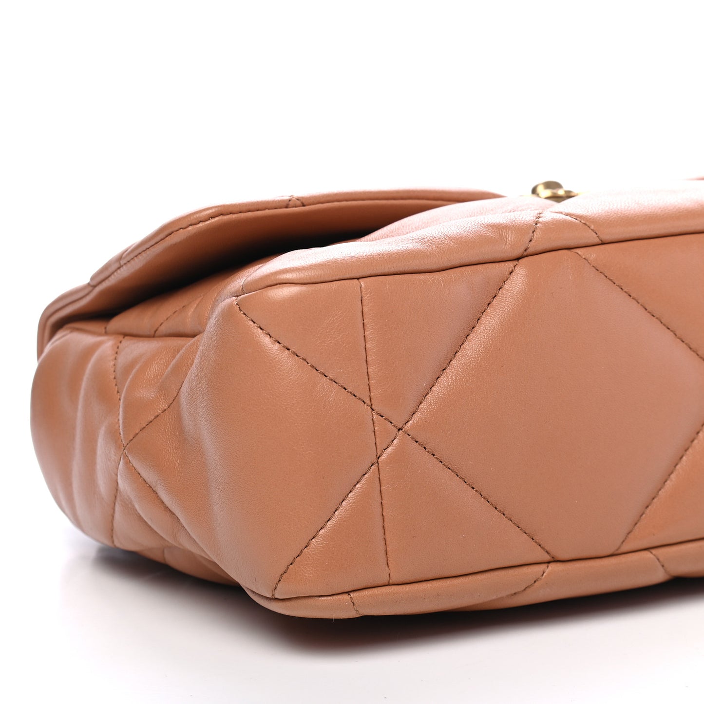 Lambskin Quilted Large Chanel 19 Flap Brown