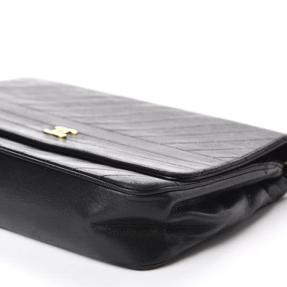 Chanel Lambskin Diagonal Quilted Small Single Flap Black 7 of 11