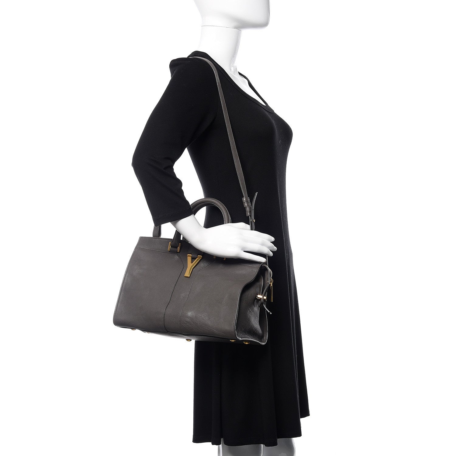 Saint Laurent Sheepskin Small Cabas ChYc Grey 2 of 10