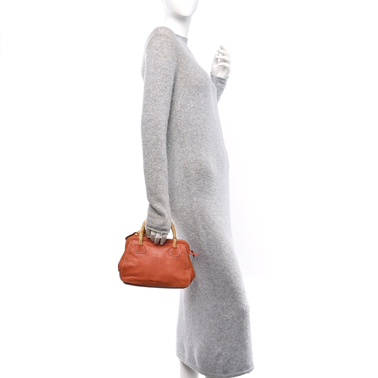 Vitello Crocodile Embossed Kisslock Bow Bag Coral