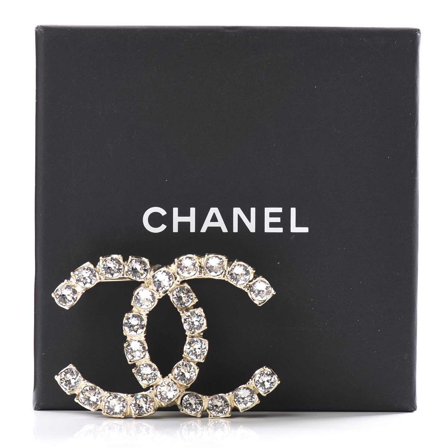 Crystal Coco's Pearls CC Brooch Light Gold