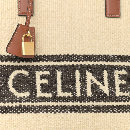 Celine Plein Soleil Textile Calfskin Horizontal Cabas Natural Tan Black 8 of 10