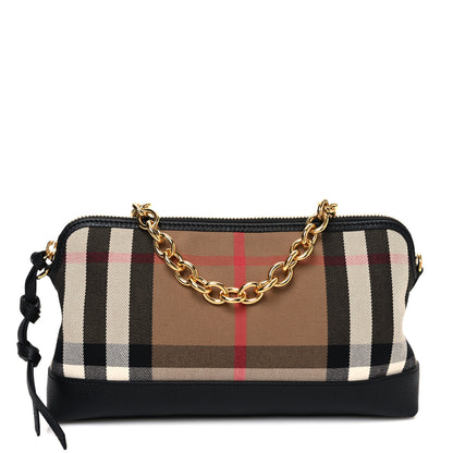 Burberry Derby House Check Abingdon Convertible Clutch Black 1 of 11