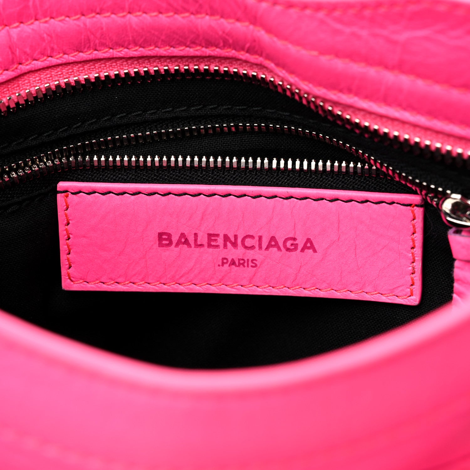 Balenciaga Agneau Classic Silver Hardware Mini City Rose Fluo 6 of 13