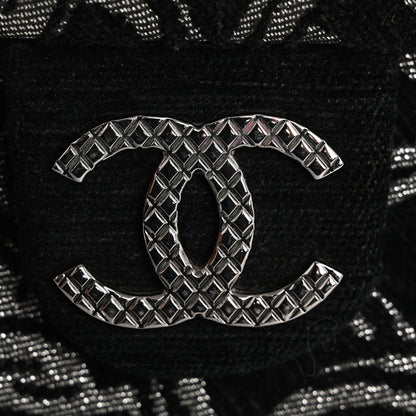 Chanel Tweed CC Cruise Small Chain Flap Black Silver 15 of 19