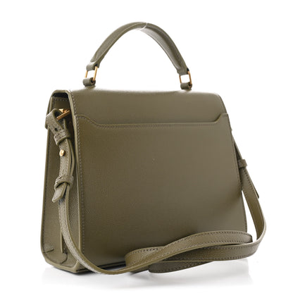Saint Laurent Grain de Poudre Mini Classic Monogram Cassandra Top Handle Olive 3 of 11