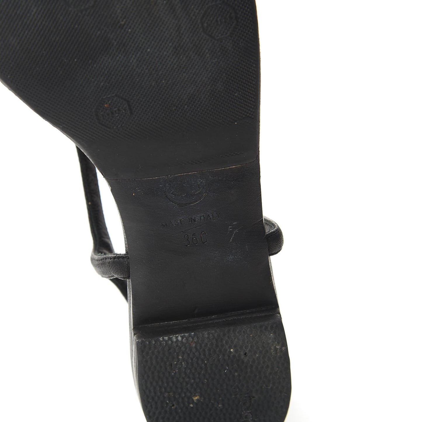 Lambskin Crystal CC Thong Sandals 36 Black