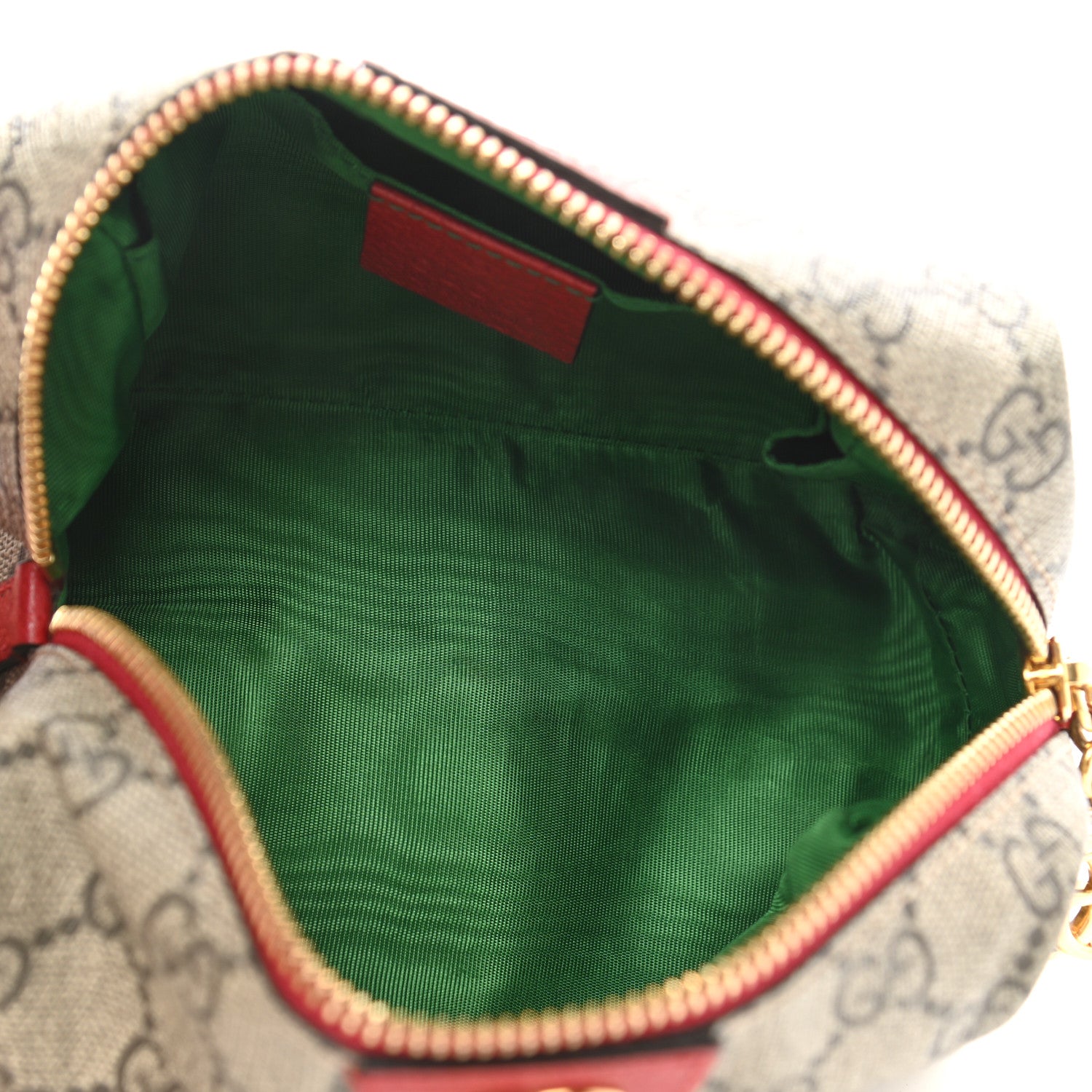 Gucci Soft GG Supreme Monogram Calfskin Medium Ophidia Cosmetic Case Beige Ebony Hibiscus Red 5 of 8