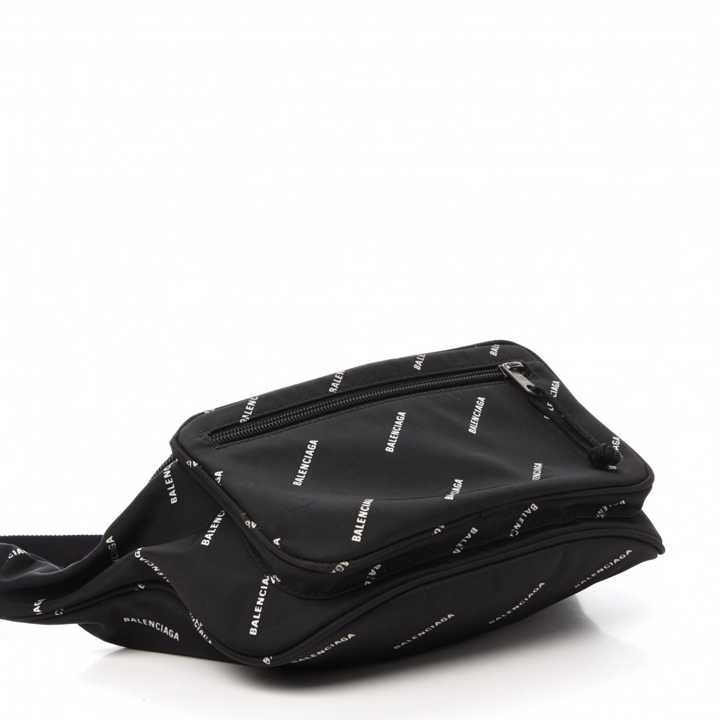 Twill Nylon Allover Logo Explorer Beltpack Black White