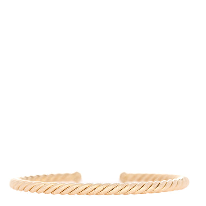 David Yurman 18K Yellow Gold 4mm Cablespira Bracelet 2 of 3